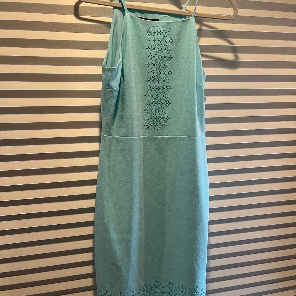Banana Republic aqua laser cut dress 6 NWT